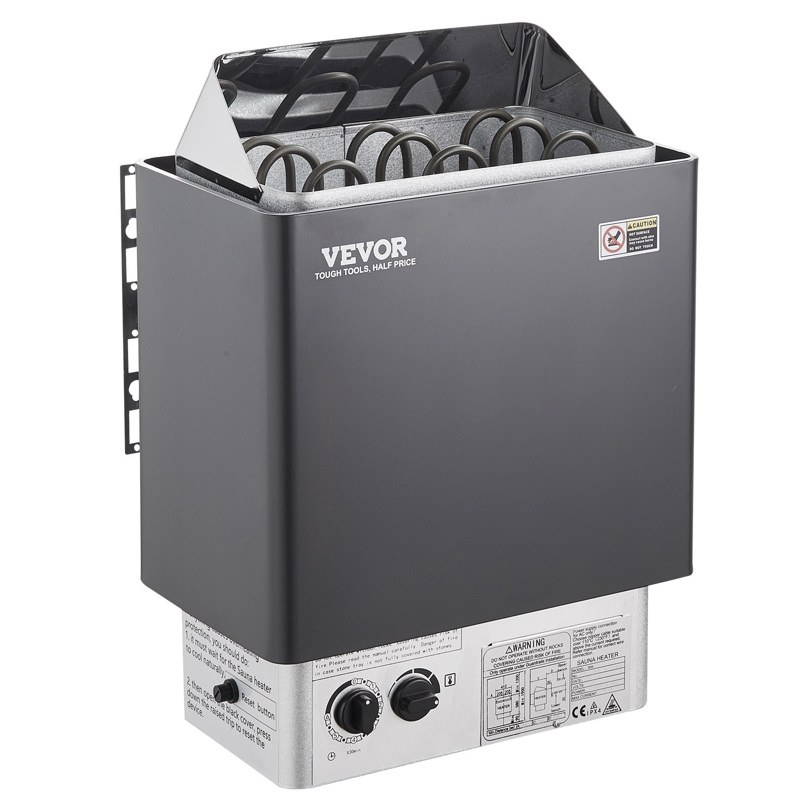 VEVOR Sauna Heater, 4.5KW 220V Electric Sauna Stove, Steam Bath Sauna Heater  with Built-In Controls, 3h Timer and Adjustable Temp for Max. 105-210 Cubic  Feet, Home Hotel Spa Shower Use | Walmart