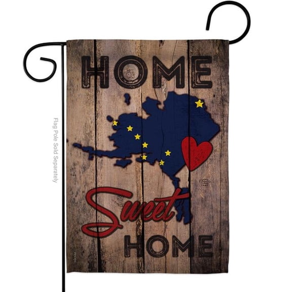 Ornament Collection G191159-BO 13 x 18.5 in. State Alaska Home Sweet American State Vertical Garden Flag with Double-Sided House Decoration Banner Yard Gift