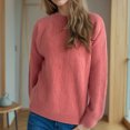 thumbnail image 4 of Byworldtasic Womens Sweaters Womens Oversized Sweater Long Sleeve Crewneck Ribbed Knit Pullover Casual Chunky Trendy Sweaters Red, 4 of 5