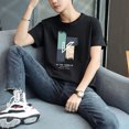 thumbnail image 4 of Camisetas de hombre para gimnasio, camisetas blancas con gráficos para hombre, camisetas de algodón 100 % jaspeado, ropa barata y ropa de calle cómoda, estilo Y2k, 4 of 4