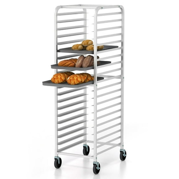 YYAo Kitchen Storage Baker's Rack,20-tier Bun Pan Speed Rack with Lockable Rubber Wheels