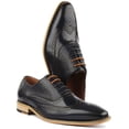 thumbnail image 5 of JUSTINREESS Aster Men's Pointed Toe Brogue Smart Shoes In Navy Size 9, 5 of 6