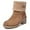Khaki, variant on Women's Winter Boots | Slip-On Ankle Boots with Chunky Heel | Warm Waterproof Snow Boots for Outdoor