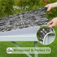 thumbnail image 6 of Black Tie Dye Pattern Square Fitted Tablecloth with Elastic Edge,Square Table Cover,Washable Elastic Table Cover for Home Kitchen Party Decor 34"x34", 6 of 6