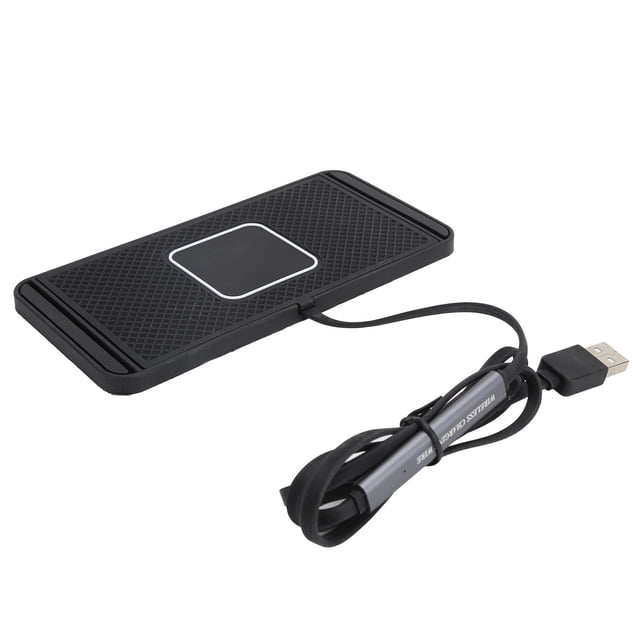 Cargador inalámbrico rápido para automóvil de 15 W, almohadilla de carga Qi, almohadilla de carga inalámbrica antideslizante para teléfono