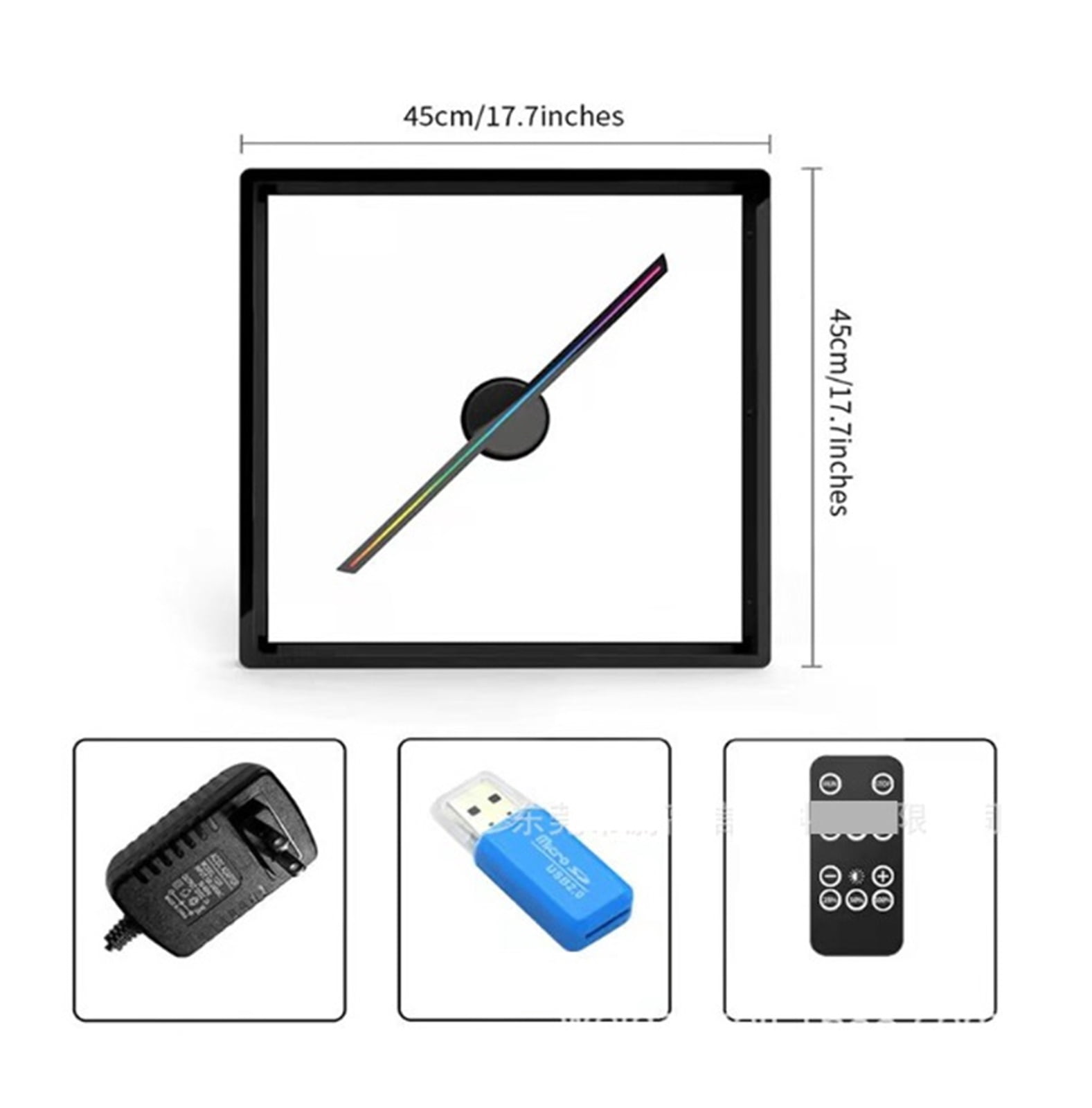 3d Holographic Projector 3D Animation Video Projector Stereo Floating Advertising Machine Fan With Safe Enclosure ,Long-Lasting Performance