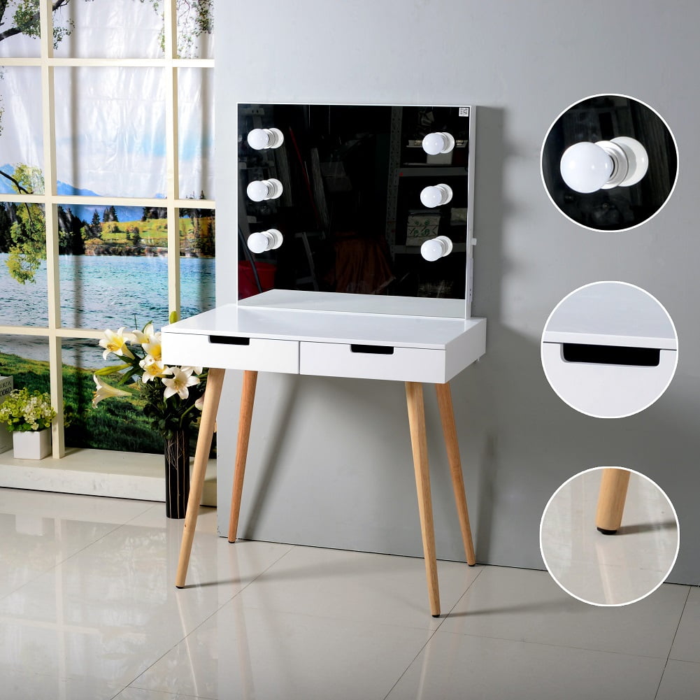 Organizedlife Vanity Table Dressing Desk With 2 Makeup
