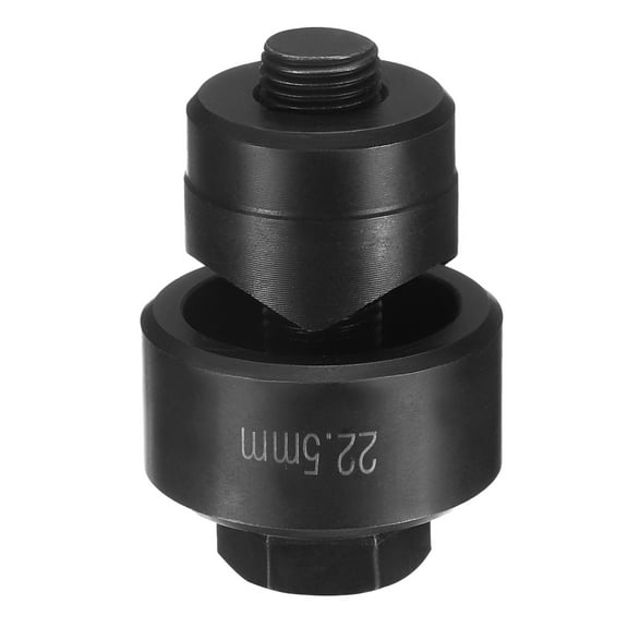 Sheet Metal Punch Hole Punch 22.5mm Bearing Steel Precise Cutting Manual Knockout Kit with External Hex Shank for Metal Steel Plate Sink Stainless Steel, Black