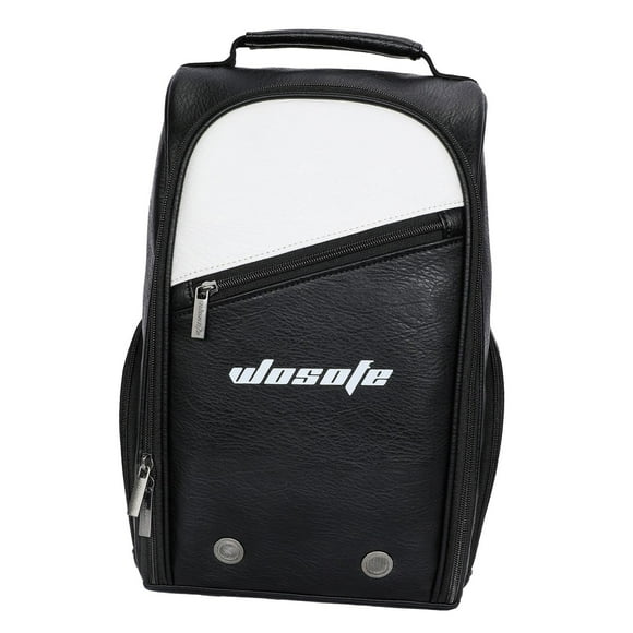 bedienty Sac pour Chaussures de Golf en PU Cadeau pour Golfeur Équipement Chaussure de Sport Noir avec Sac de Ventilation de Golf Noir 27x14x42cm