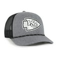 thumbnail image 2 of Men's '47 Heather Charcoal Kansas City Chiefs Carbon Rope Trucker Adjustable Hat, 2 of 4