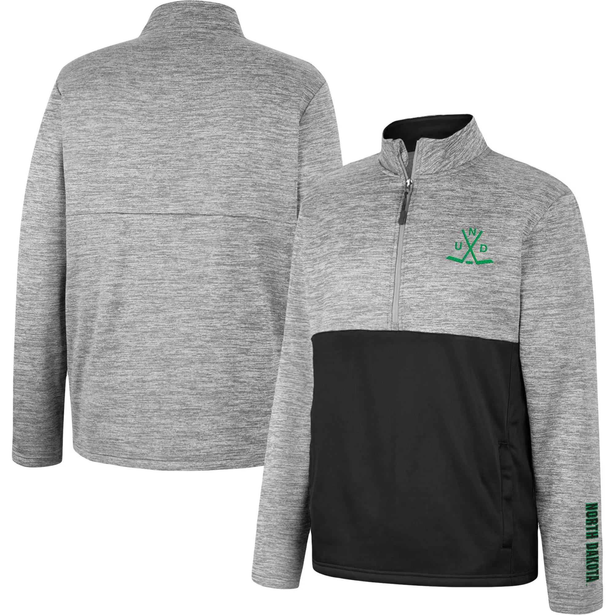 Men's Colosseum Gray North Dakota John Half-Zip Jacket