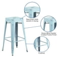 thumbnail image 5 of BizChair Commercial Grade 30" High Backless Distressed Green-Blue Metal Indoor-Outdoor Barstool, 5 of 9