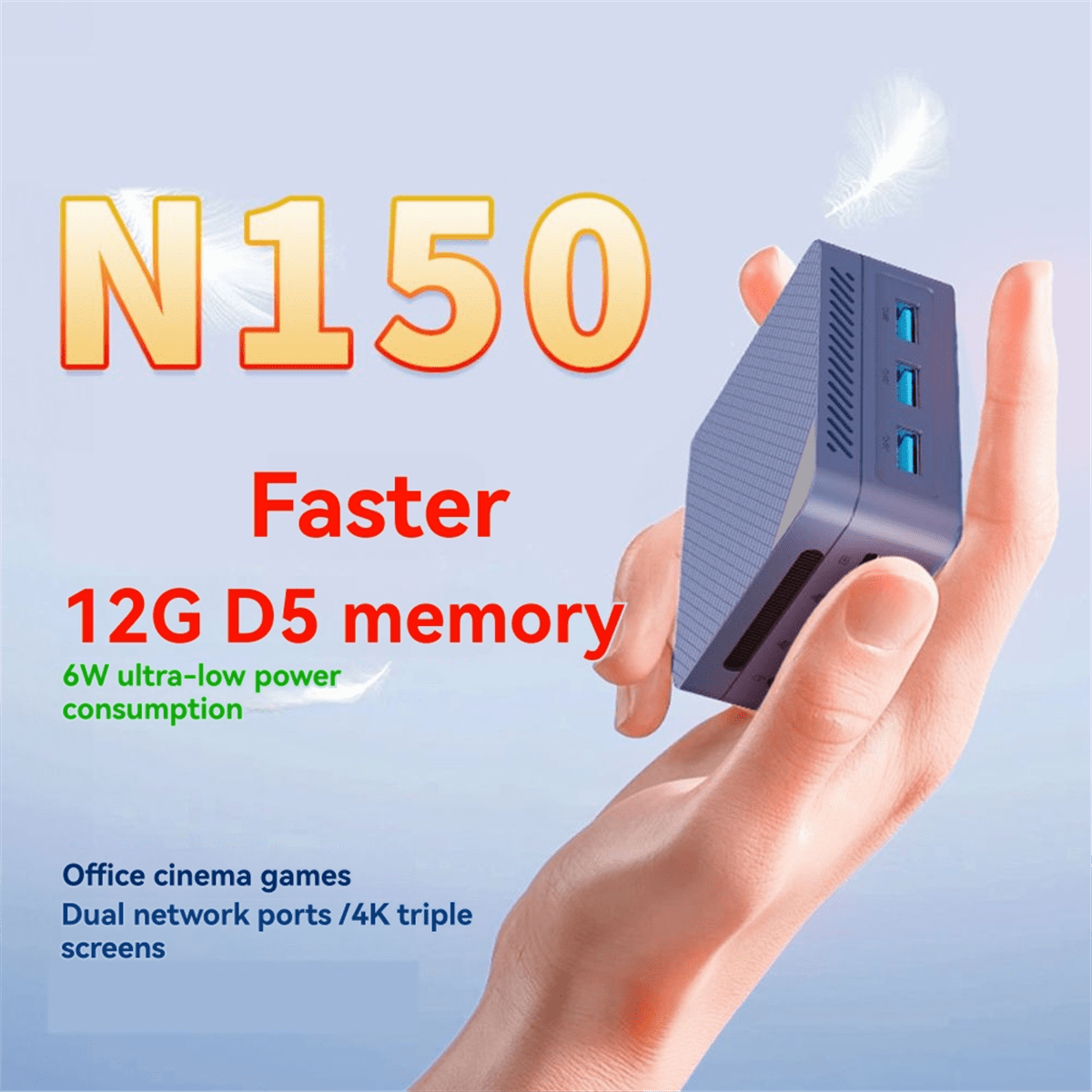 ZX06 Twin Lake N150 Mini PC Win11 12GB LPDDR5 4800MHz Dual LAN