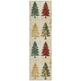 thumbnail image 2 of Addison Rugs Chantille Indoor/Outdoor Transitional Holiday Christmas Tree Ivory Machine Washable Runner Rug, 2'3" x 7'6", 2 of 7