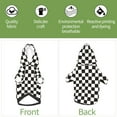 thumbnail image 6 of Fotbe Black and White Checkerboard Print Small Dog Sweater Hoodies Pet Grey Hooded Soft Fleece Sweatshirts with Pocket Fall Winter Puppy Cat Sweaters Warm Clothes-Medium, 6 of 7