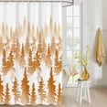 thumbnail image 4 of Fabric Shower Curtain Abstract Art Silhouette Brown Forest Shower Curtains with 12 Hooks Waterproof Machine Washable Bath Curtains for Bathroom, 72 x 96in, 4 of 6
