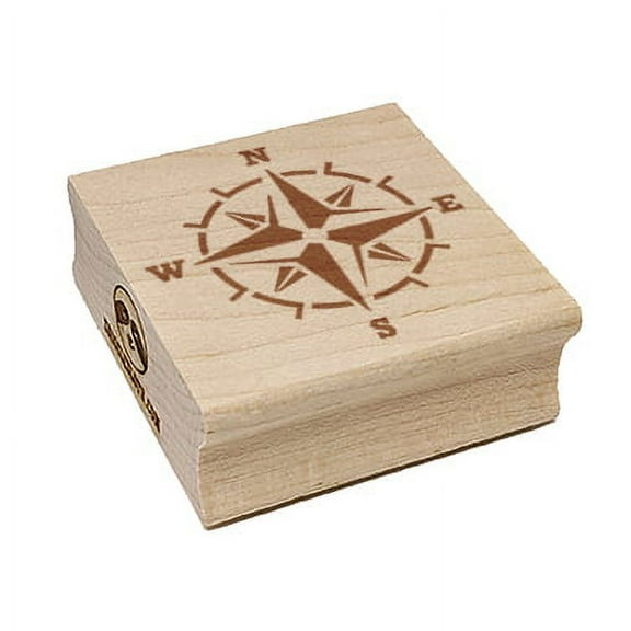 Vintage Nautical Compass Rose Square Rubber Stamp Stamping Scrapbooking Crafting - Small 1.25in