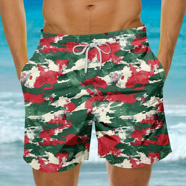 Gspmoly Shorts pour Hommes, Shorts Imprimés Hawaïens pour Hommes, Shorts de Bain Décontractés, Shorts de Plage, Maillots de Bain en Liquidation Multicolore TG