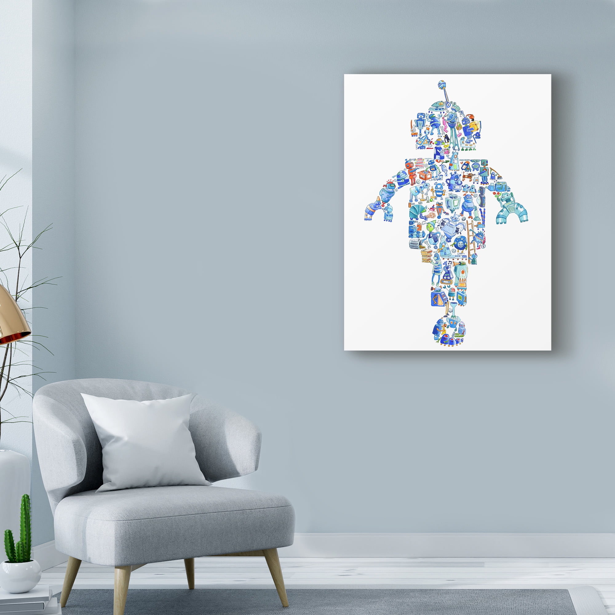 Trademark Fine Art 'Robot Collage' Canvas Art by Louise Tate