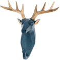 thumbnail image 2 of Crafts Home Wall Decoration Elegant Animal Head Deer Blue Resin Cartoon Hook Jewelry Key Scarf Bag Hanger Robes Coat Rack for Living Room Bedroom, 2 of 5
