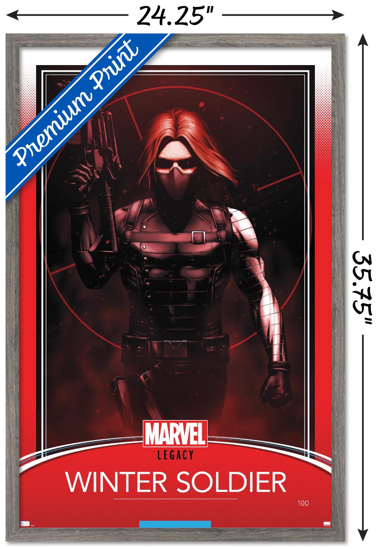 Marvel Comics - Winter Soldier - Tales of Suspense #100 Variant Wall Poster, 22.375" x 34", Framed