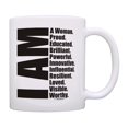 thumbnail image 1 of ThisWear Inspirational Gifts for Mom I AM A Woman Proud Educated Brilliant Powerful Ceramic 11oz Coffee Mug, 1 of 5