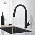 thumbnail image 3 of KIBI High Arc Pull Out Single Level Lead Free Brass Kitchen Faucet with Sprayer & Soap Dispenser, 3 of 10