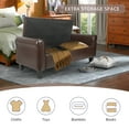 thumbnail image 4 of Fionafurn 51" Arm Ottoman with Storage,Large Storage Bench for Bedroom, Living Room, PU-Brown, 4 of 13