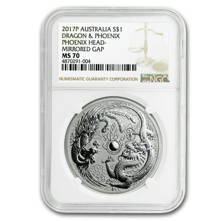 2017 AUS 1 oz Silver Dragon & Phoenix MS-70 NGC (Mint Error)