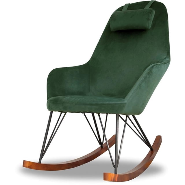 Jayce Fauteuil Berçant d'Appoint Moderne en Velours pour Salon Intérieur, Vert