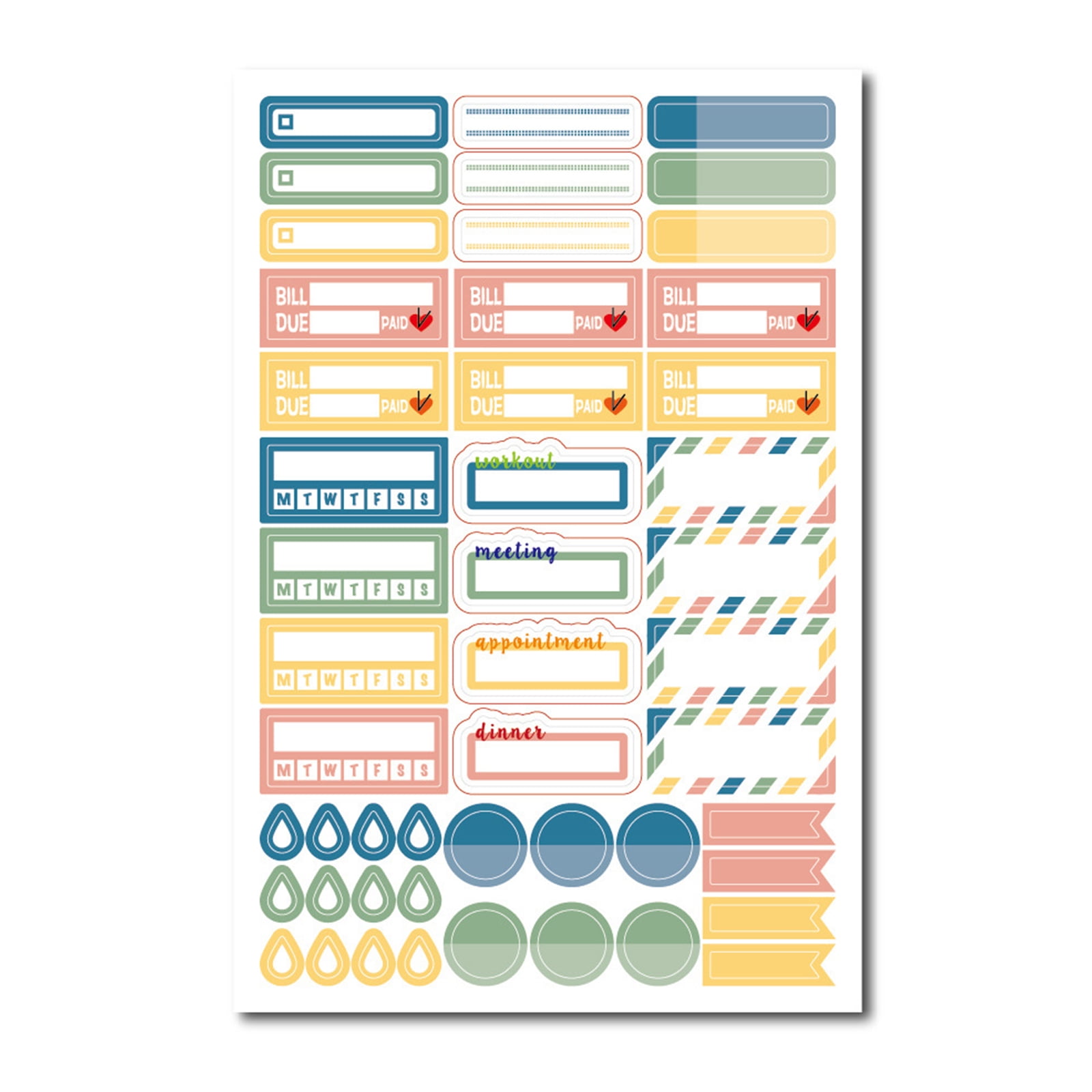 GENEMA Productivity Mini Icons Planner Stickers Decals for Adult Student  Calendar Study 