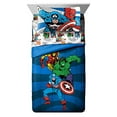 thumbnail image 6 of Marvel Avengers Comics Good Guys Blue 5 Piece Full Bed Set, 100% Microfiber, Kids Bedding, 6 of 6