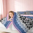 thumbnail image 3 of Erosebridal Leopard Satin Bow Ribbon Twin Comforter Sets for Girls, Cheetah Animal Print Lace Bedding Set, Pink Reversible 2 Pieces 1 Comforter and 1 Pillowcase, 3 of 6