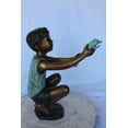 thumbnail image 6 of Nifao Young Boy Holding Frog Outdoor Fountain Statue, Bronze Garden Water Feature Sculpture for Patio & Yard, 18"L x 10"W x 22"H, 6 of 12