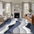 thumbnail image 2 of Gradient Ocean Large Area Rugs 8x10 ft Waves Dark Blue Gradient Waves Washable Rug Non Slip Indoor Carpet Absorbent Floor Mat for Living Room Bedroom Dining Room, 2 of 9