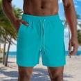 thumbnail image 3 of JTieacloth Men's Casual Shorts, Elastic Waist Men Swim Trunks Lightweight Comfort Summer Beach Wear(Blue), 3 of 7