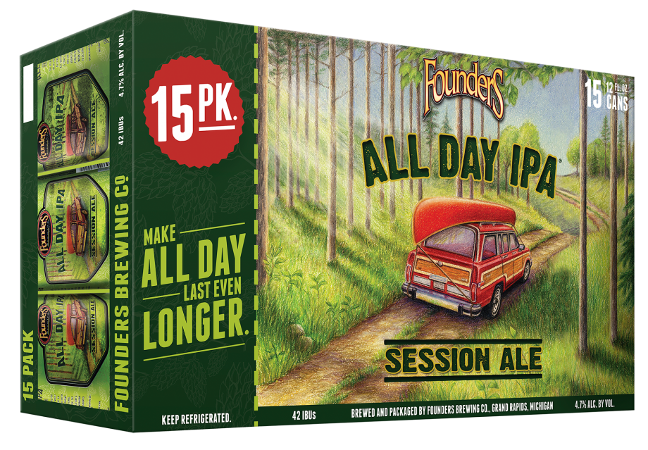 Founders All Day IPA Session Ale, 15 pack, 12 fl oz cans