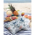thumbnail image 3 of Outdoor Pillow Covers Pack of 2, Ocean Blue Octopus Shell Coral on Vintage Waterproof Throw Pillowcase Cushion Cases, Marine Life Decorative Pillow Cover for Couch Sofa Home Bed Patio, 3 of 6
