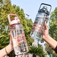 thumbnail image 2 of 2000 ml vattenflaska, sommar fitness halmkopp med skala, utomhus bärbar plastkopp Blå, 2 of 5