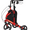 Red, variant on ZENART Foldable 3 Wheel Rollator Walker Lightweight for Seniors with 10" Wheel, Red