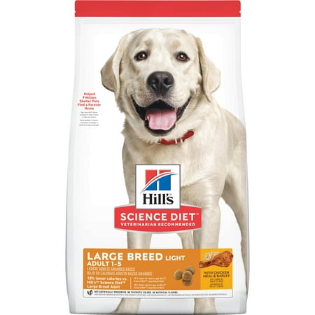 Hill's Science Diet Adult Light Large Breed with Chicken Meal & Barley Dry Dog Food, 30 lb (Best Diet Dog Food For Large Dogs)