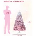 thumbnail image 2 of Pre-Lit Artificial Christmas Tree with RGB & Warm White Lights, Snow Flocked Pink Gradient Design with Foldable Base, Holiday Decor for Home, Office & Party, 2 of 7