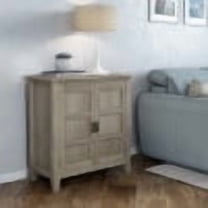 Burlington 30 inch Wide Solid Wood Transitional Low Storage Cabinet in Distressed Grey