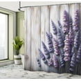 thumbnail image 2 of Ambesonne Lavender Shower Curtain, Rustic Farm Purple Flowers, 69"Wx84"L, Dark Indigo Pale Mustard, 2 of 4