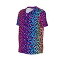 thumbnail image 2 of Balery Leopard Neon Rainbow Gradient Baseball Jersey for Men Casual Button Down Shirts Short Sleeve Active Team Sports Uniform-3X-Large, 2 of 9