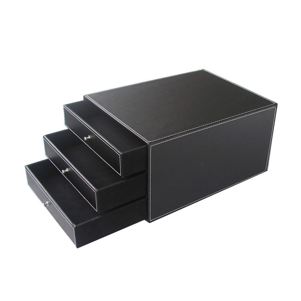 WHAMVOX  Drawer Storage Cabinet Layered for Desk File Work Office Black