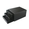thumbnail image 1 of mueble de escritorio con cajón, de cuero, para oficina, con tres capas de almacenamiento de archivos (negro), 1 of 6