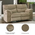 thumbnail image 5 of Ashley Furniture Alphons Fabric Reclining Loveseat in Light Brown, 5 of 13