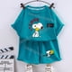 thumbnail image 3 of Camiseta de Snoopy para niño y niña, conjunto de 2 piezas, pantalones cortos, Tops de dibujos animados, chándales deportivos, trajes, regalo de cumpleaños, 3 of 5