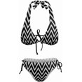 thumbnail image 4 of SKQIT Women's Halter String Swimsuits Simple Geometry Print Triangle Bikini Sets Sexy Tie Side Swimwear 2 Piece Suits, 4 of 5